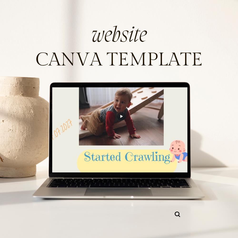 Pregnancy & Newborn Story Website Template: Digital Memory Book (CANVA)