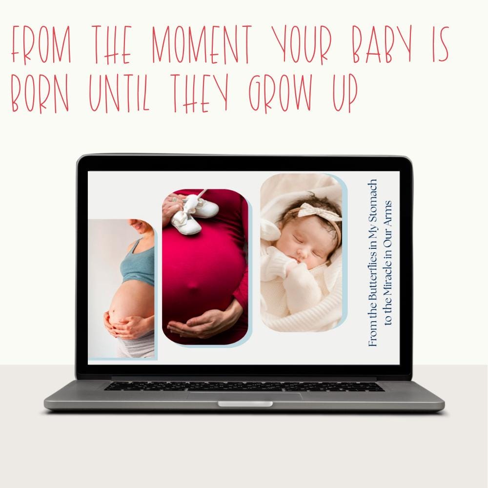 Pregnancy & Newborn Story Website Template: Digital Memory Book (CANVA)