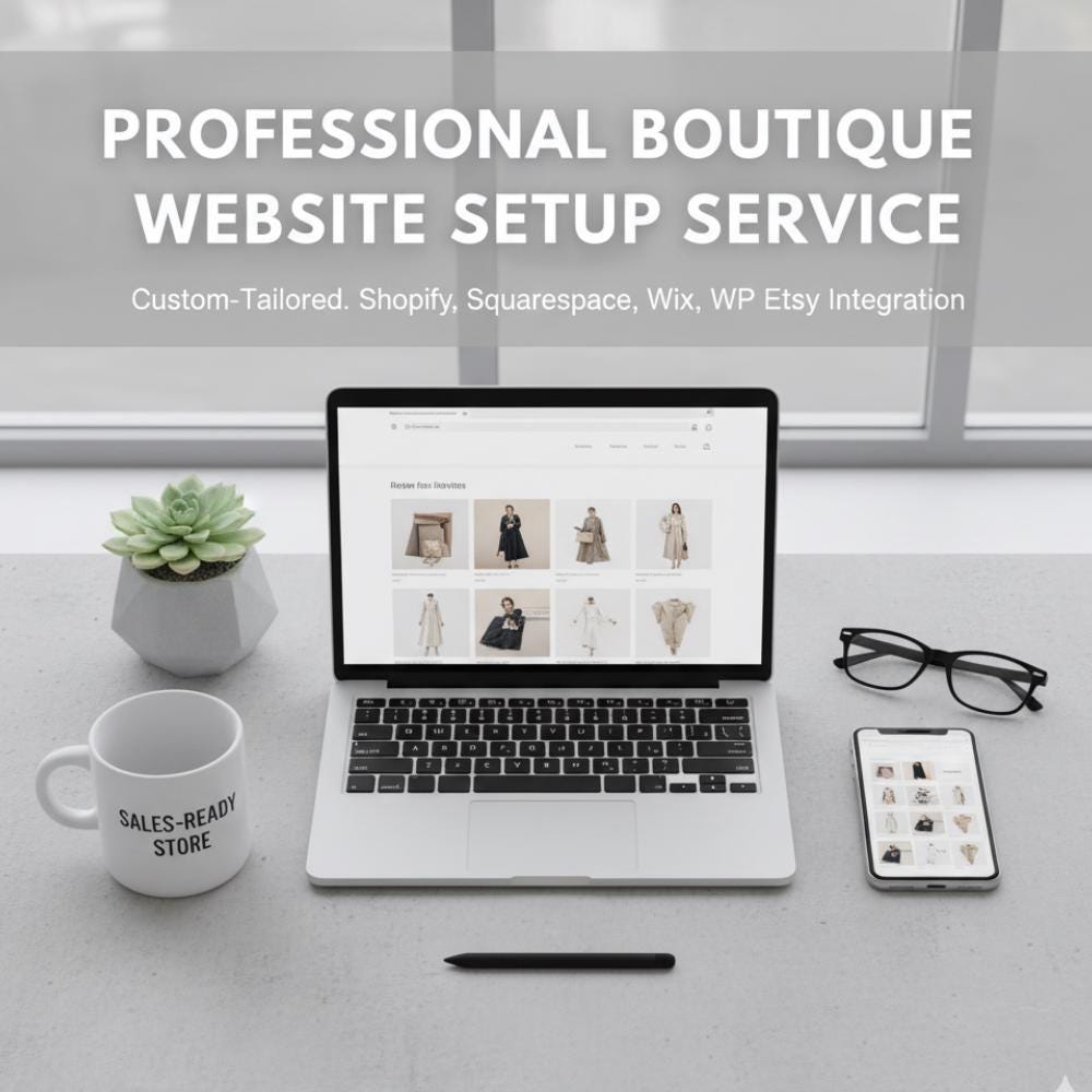 Professional Boutique Website Setup Service | Sales-Ready Store | Shopify, Squarespace, Wix, Wordpress